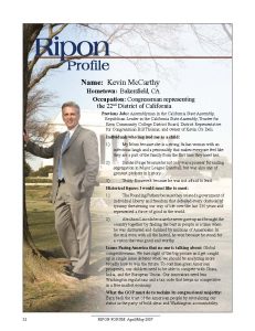 Ripon Profile -- Kevin McCarthy
