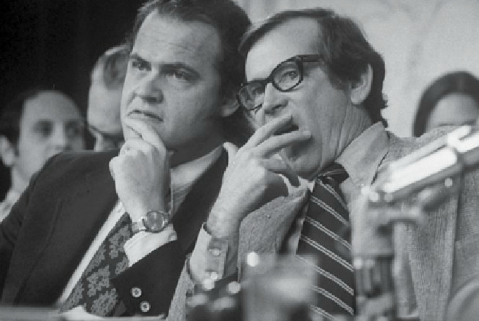 Senator Baker at the 1973 Watergate hearings.
