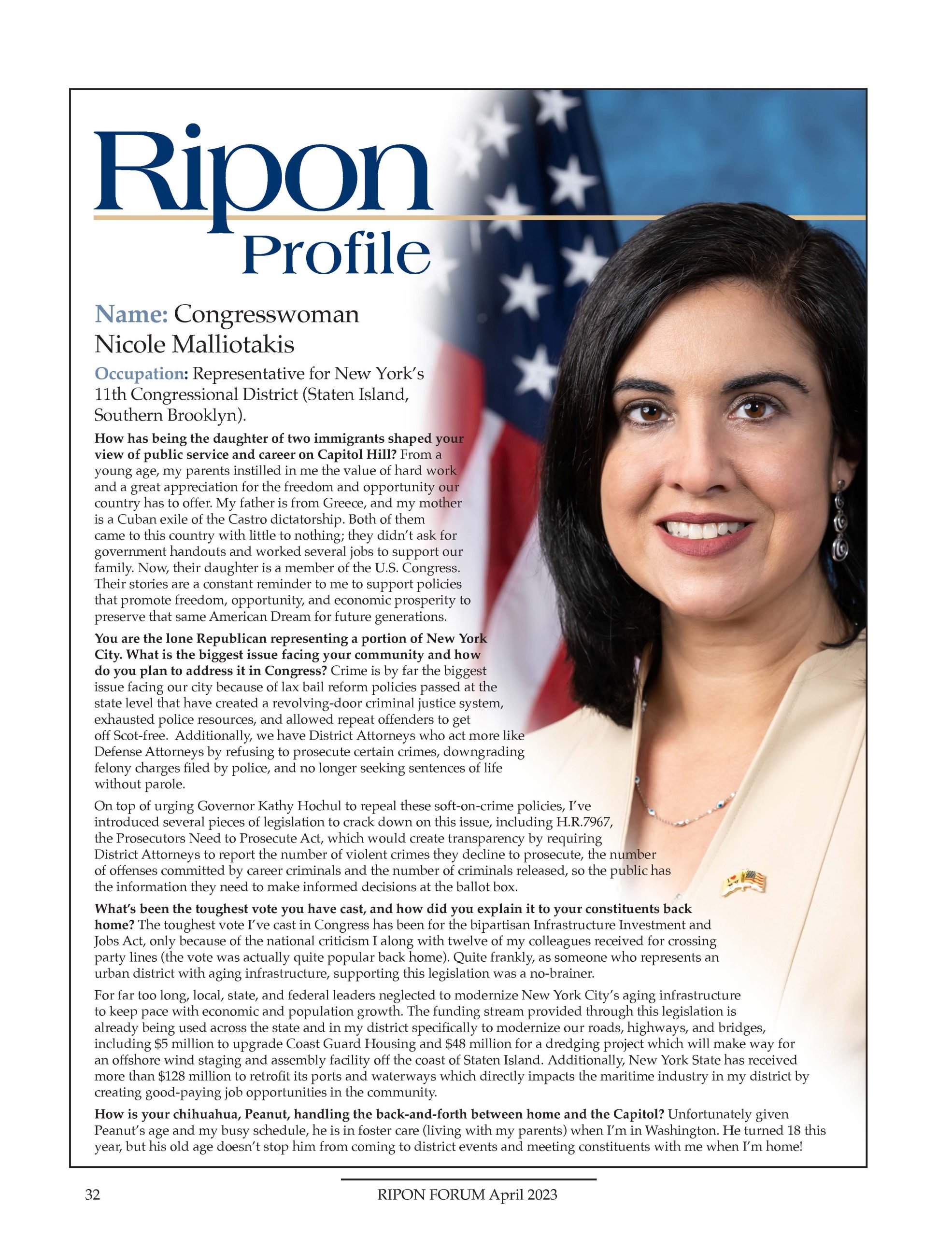 Ripon Profile of Nicole Malliotakis - The Ripon Society : The Ripon Society