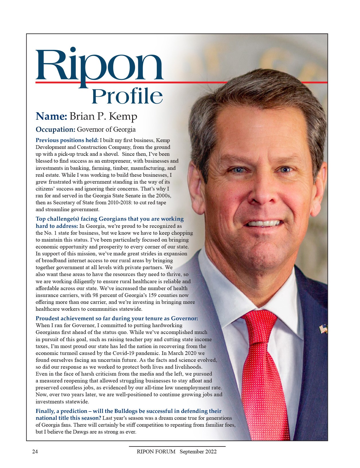Ripon Profile of Brian Kemp