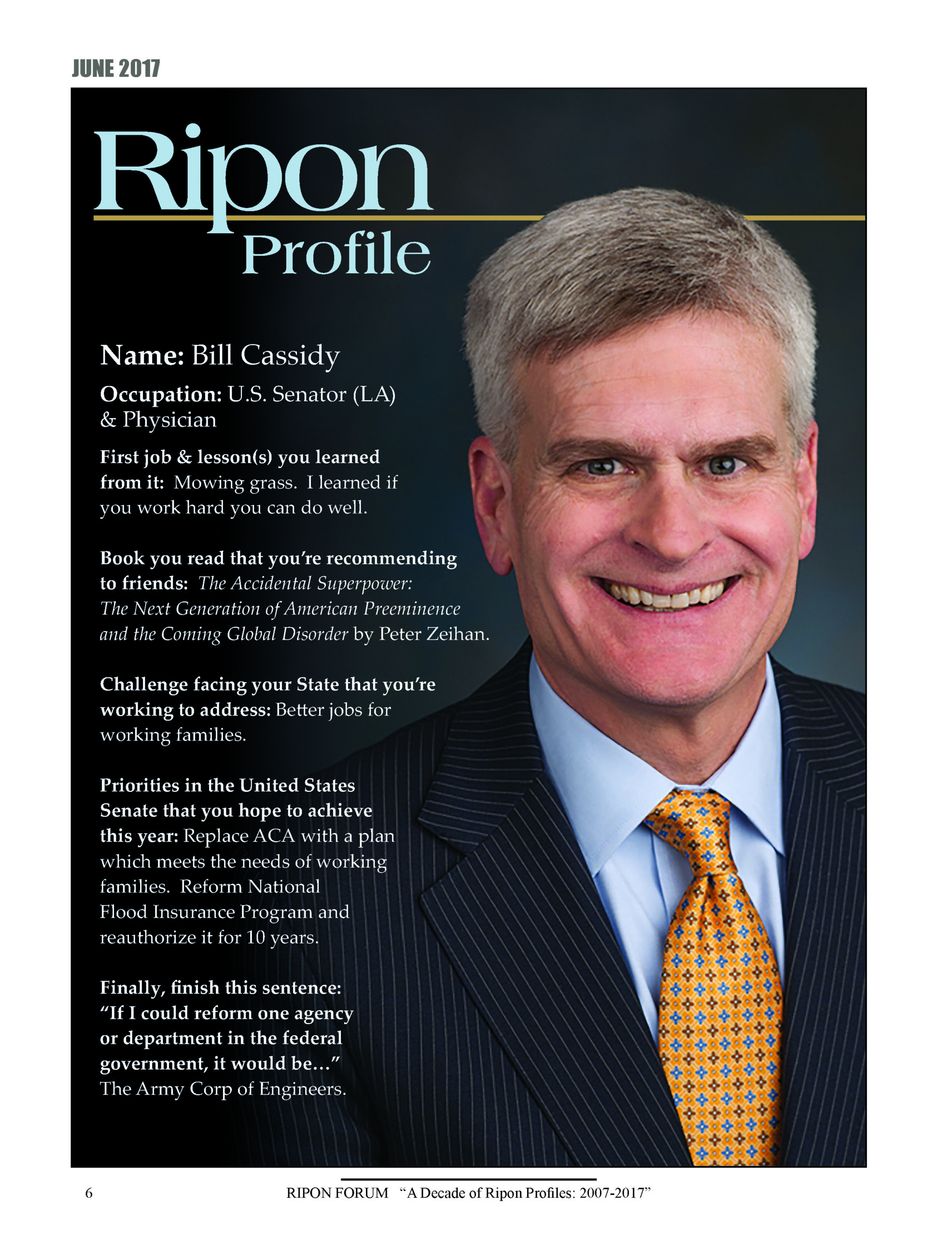 Ripon Profile of Bill Cassidy