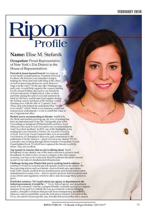 Ripon Profile of Elise M. Stefanik