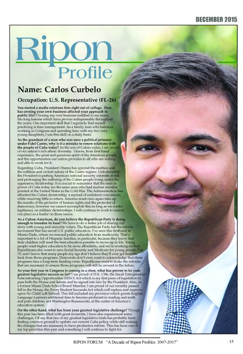 Ripon Profile of Carlos Curbelo