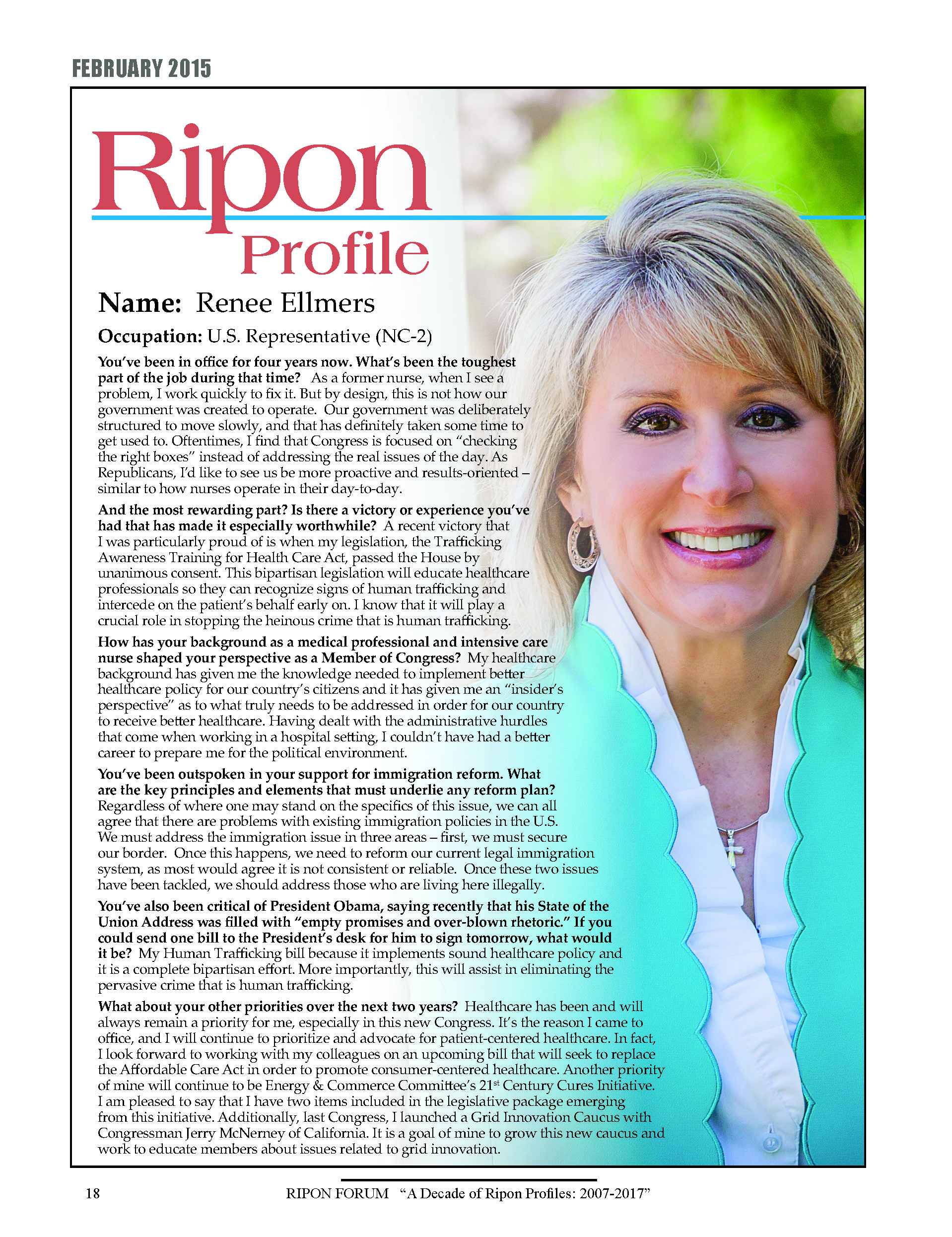 Ripon Profile of Renee Ellmers