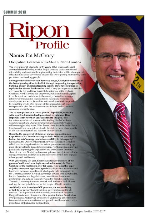 Ripon Profile of Pat McCrory