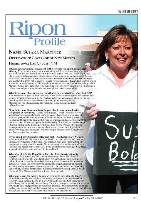 Ripon Profile of Susana Martinez