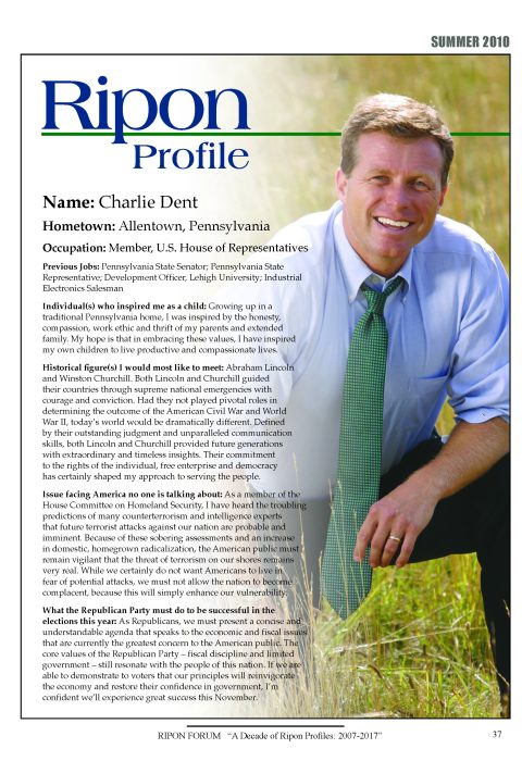 Ripon Profile of Charlie Dent