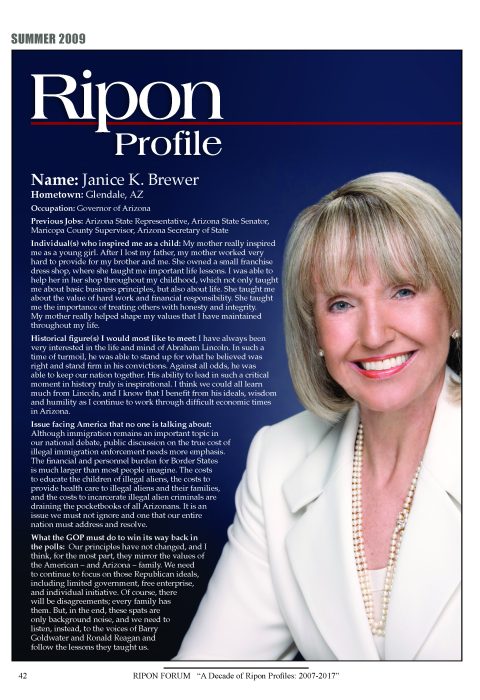 Ripon Profile of Jan Brewer