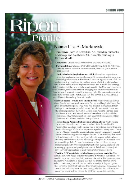 Ripon Profile of Lisa Murkowski