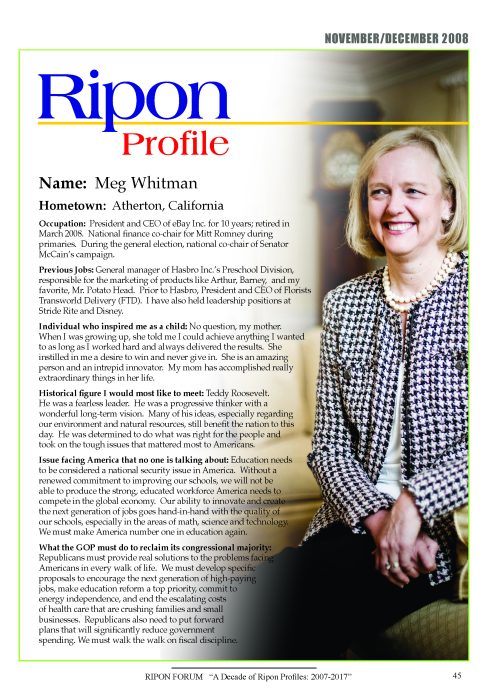 Ripon Profile of Meg Whitman