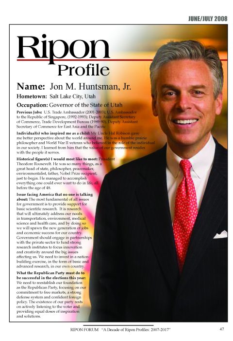 Ripon Profile of Jon Huntsman