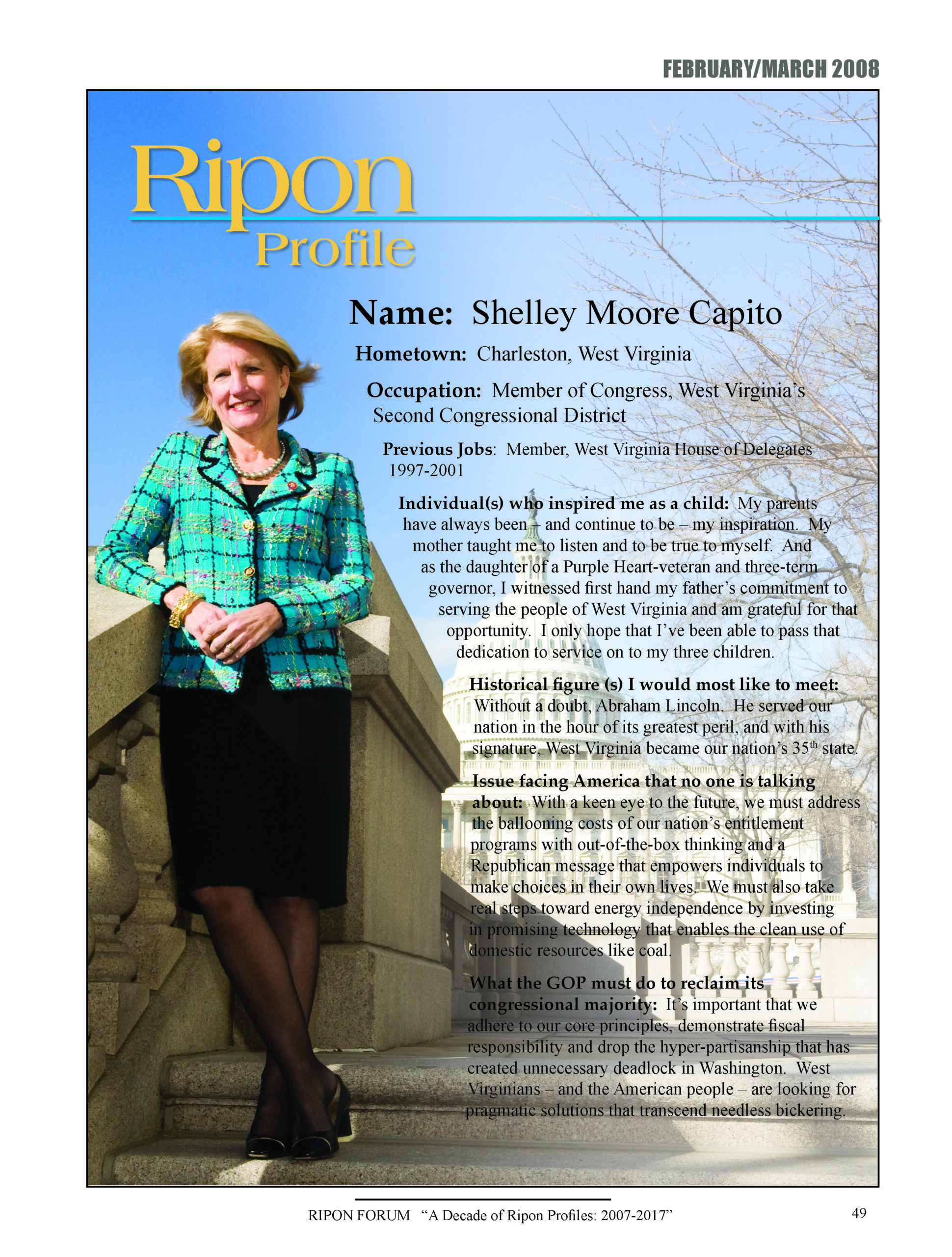 Ripon Profile of Shelley Moore Capito