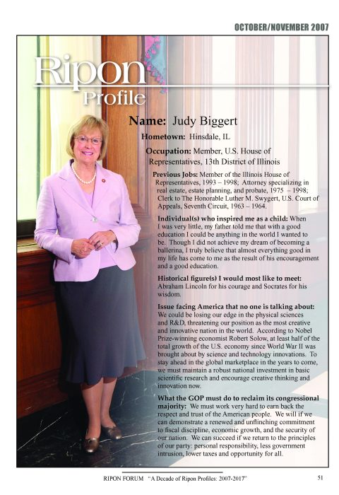 Ripon Profile of Judy Biggert