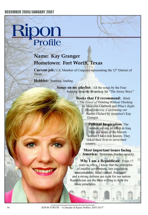 Ripon Profile of Kay Granger