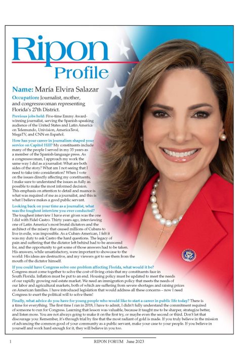 Ripon Profile of María Elvira Salazar