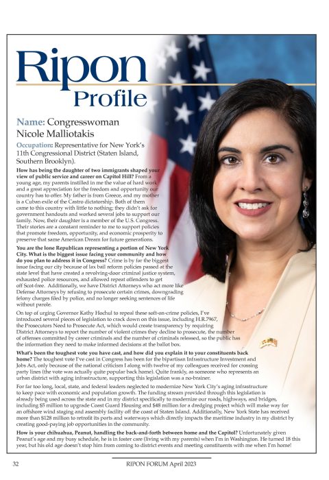 Ripon Profile of Nicole Malliotakis