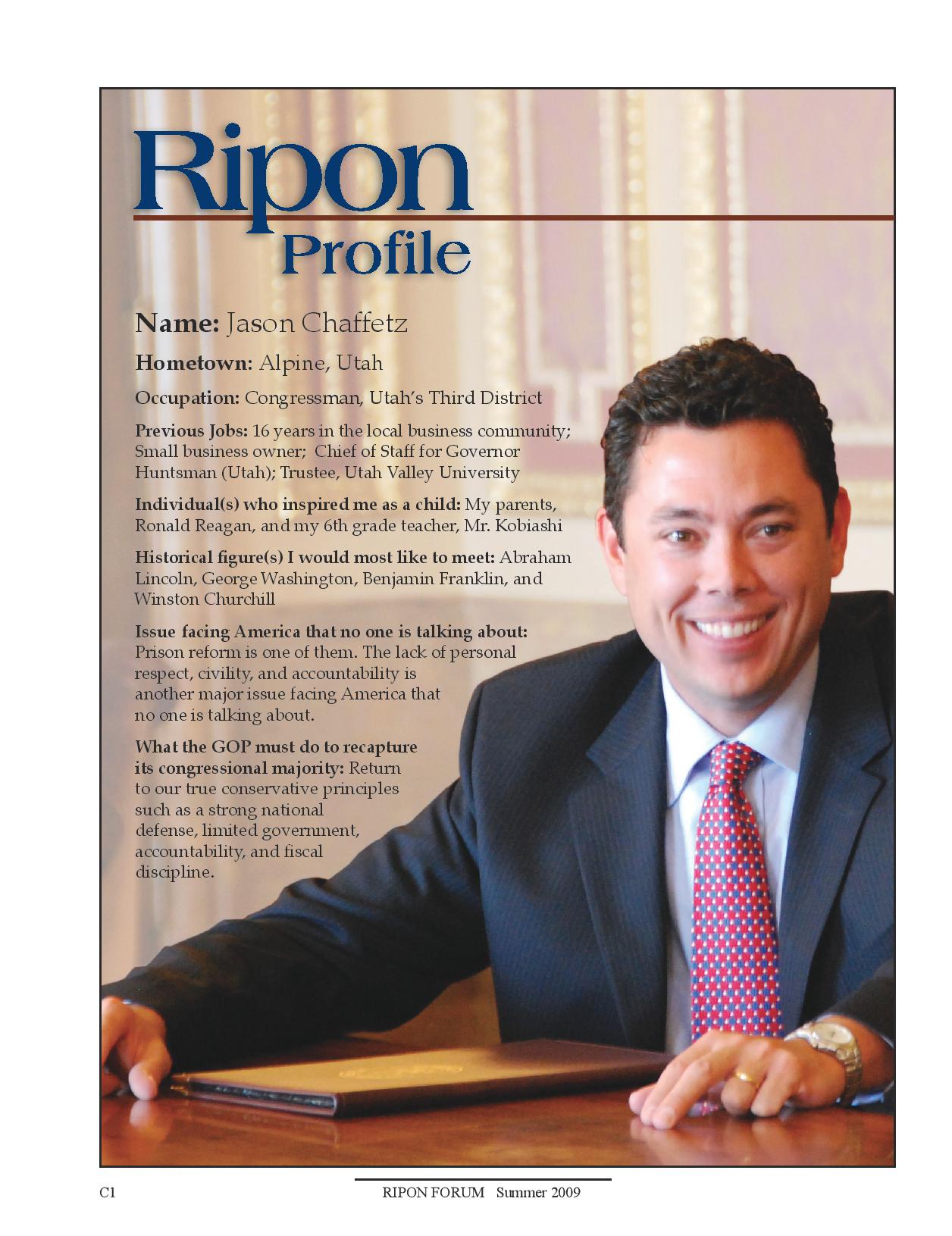 The Ripon Profile of Jason Chaffetz