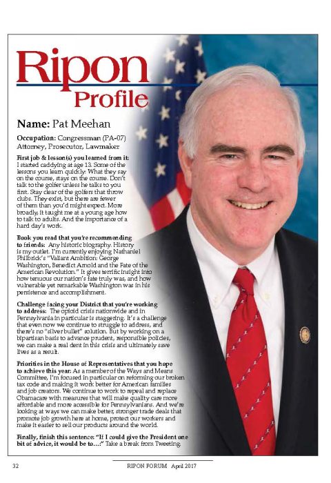 Ripon Profile of Pat Meehan