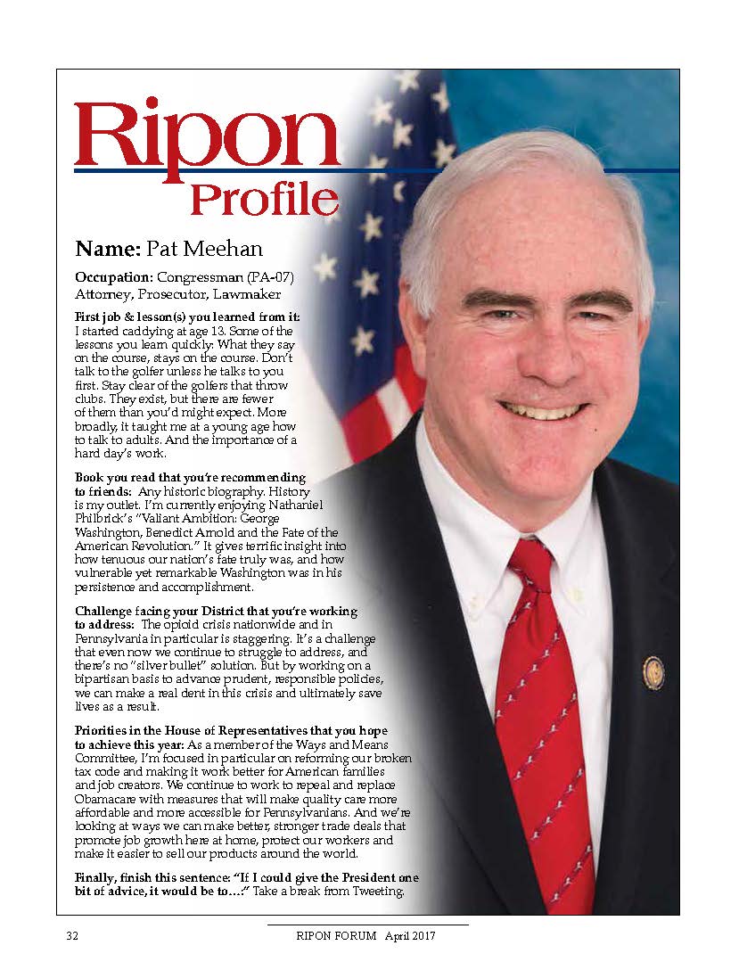 Ripon Profile of Pat Meehan