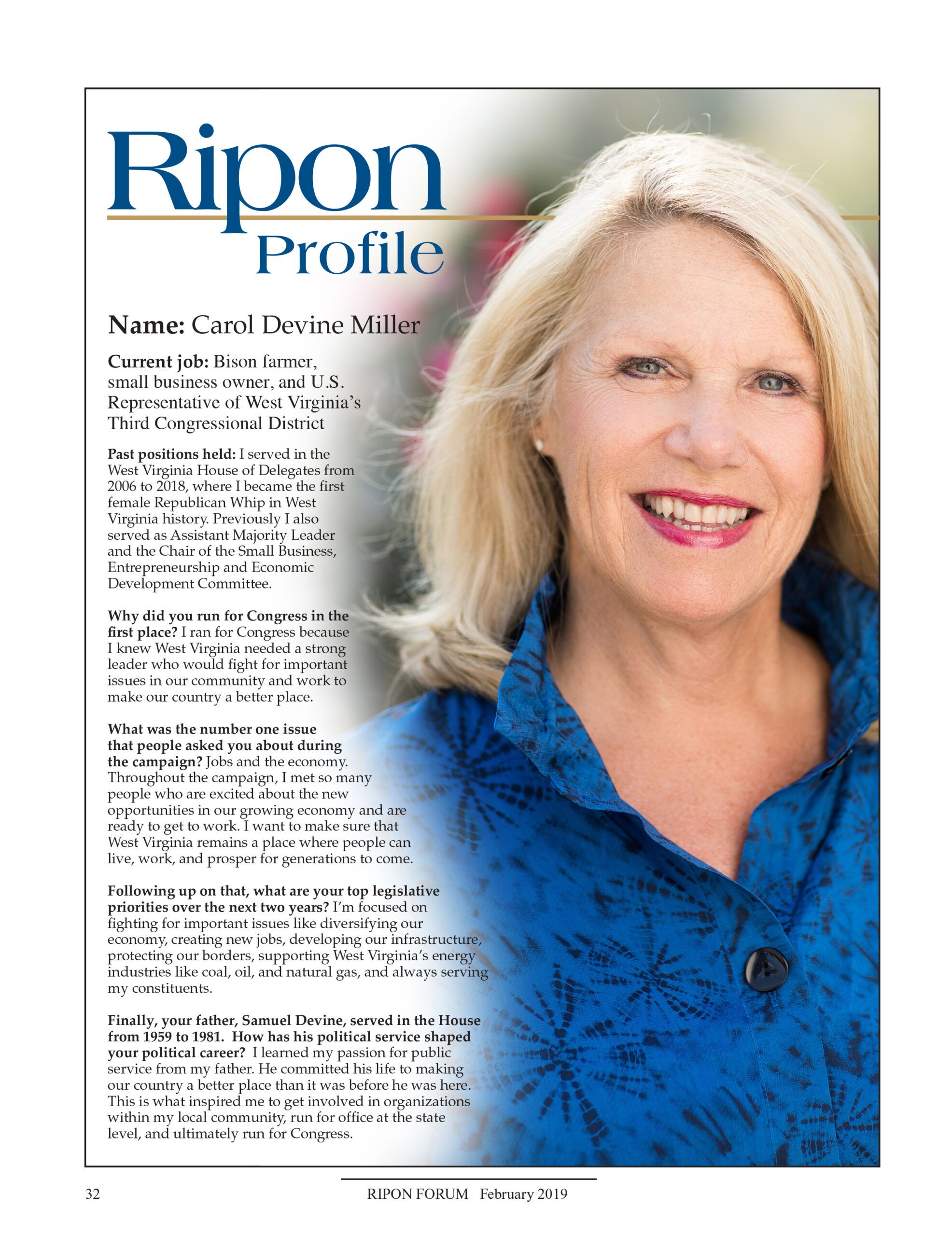 Ripon Profile of Carol Miller