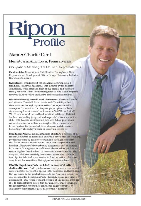The Ripon Profile of Charlie Dent