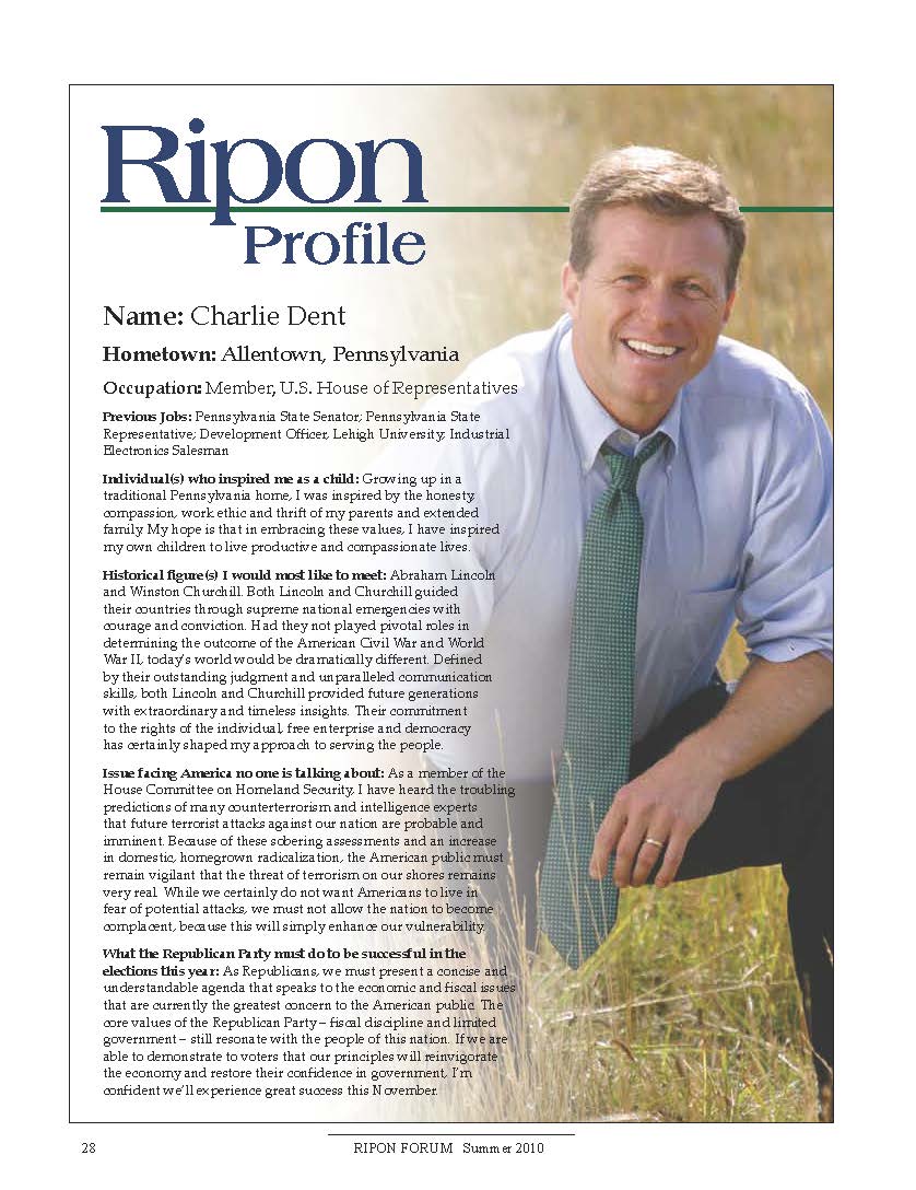 The Ripon Profile of Charlie Dent