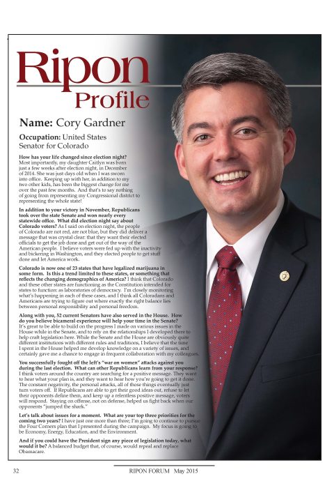 Ripon Profile of Cory Gardner