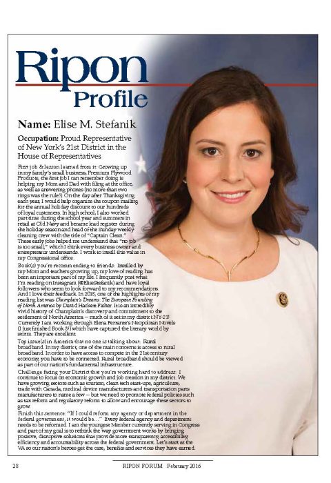 Ripon Profile of Elise Stefanik
