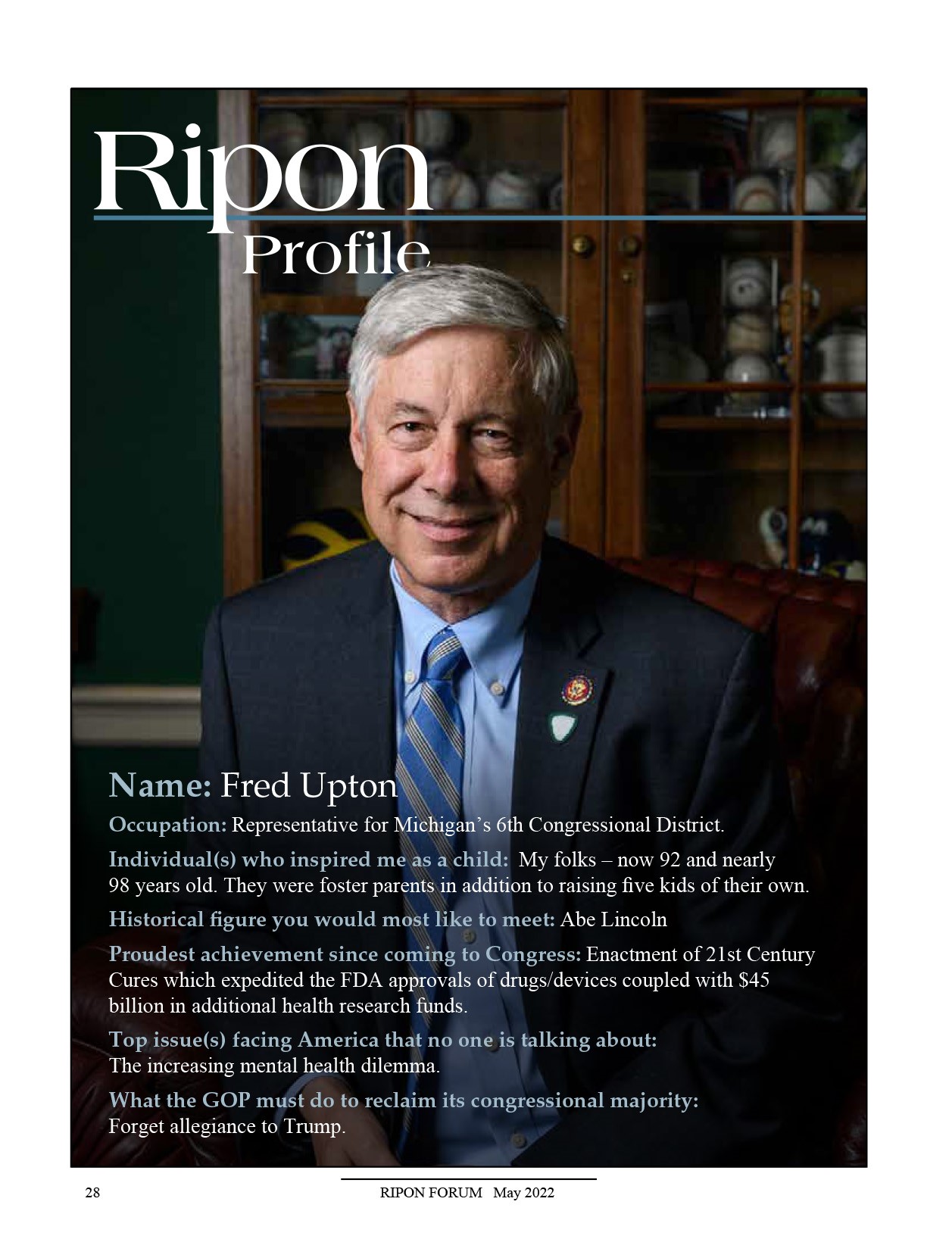 Ripon Profile of Fred Upton