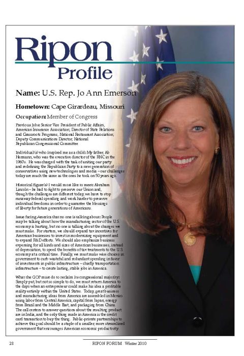 Ripon Profile of Jo Ann Emerson