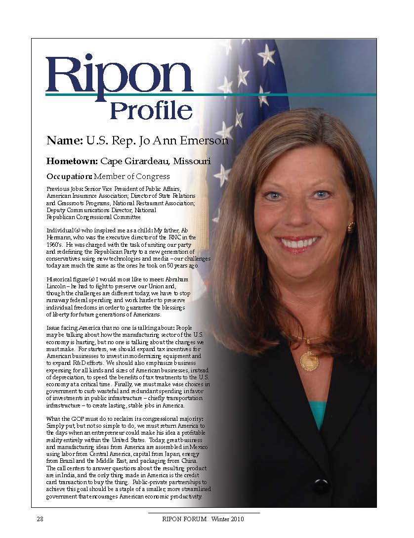 Ripon Profile of Jo Ann Emerson