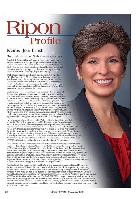 Ripon Profile of Joni Ernst