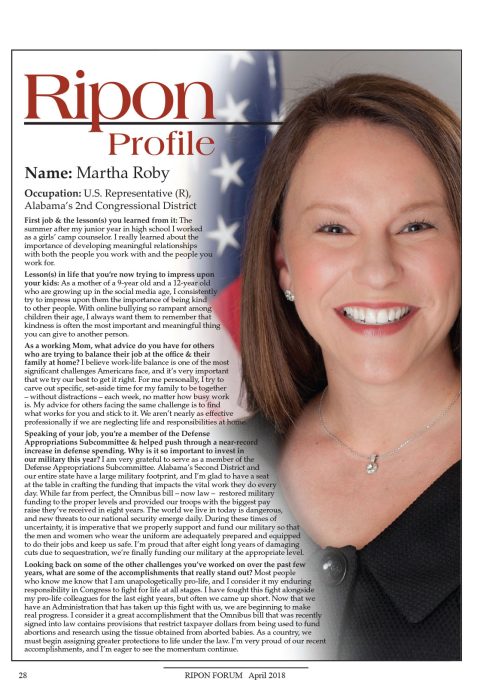 Ripon Profile of Martha Roby