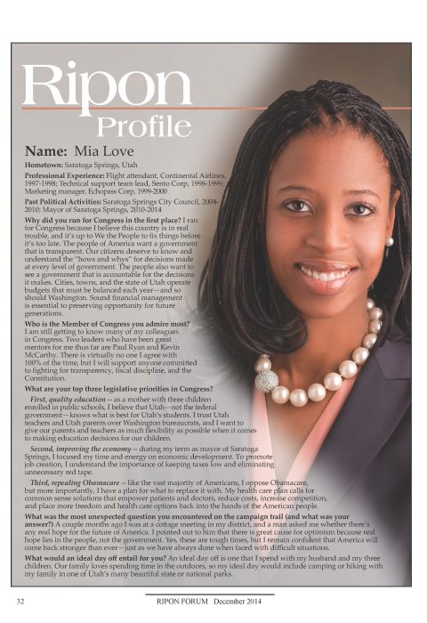 Ripon Profile of Mia Love