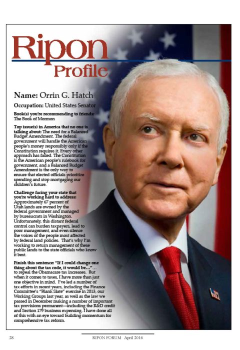 Ripon Profile of Orrin Hatch