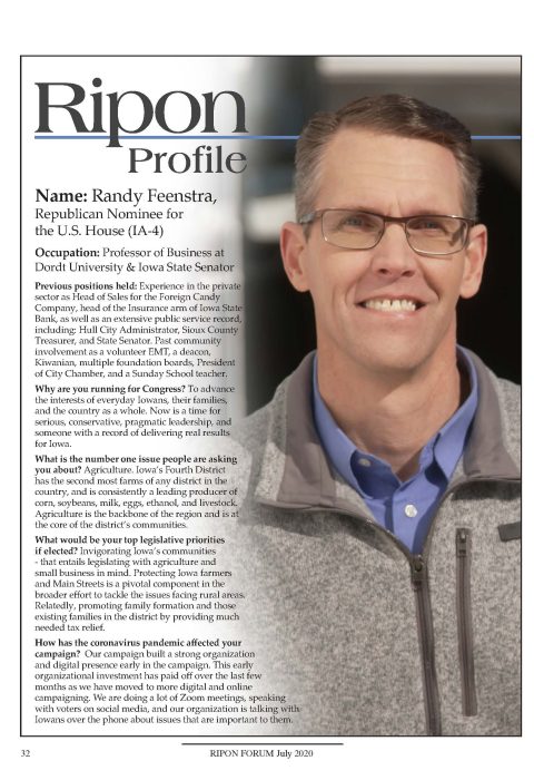 Ripon Profile of Randy Feenstra
