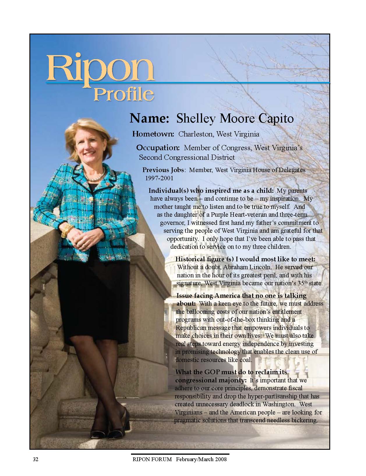 The Ripon Profile of Shelly Moore Capito