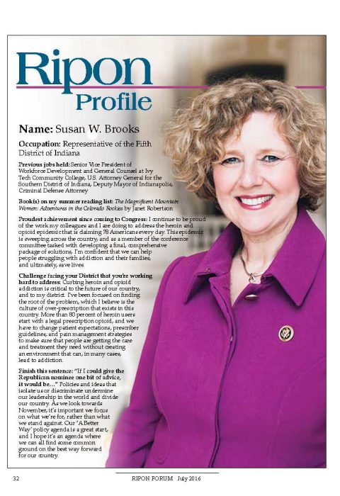 Ripon Profile of Susan Brooks