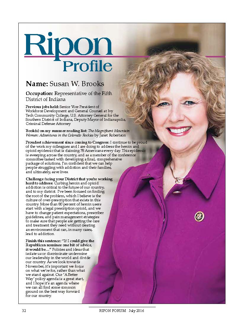Ripon Profile of Susan Brooks