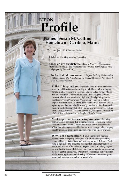 Ripon Profile of Susan Collins
