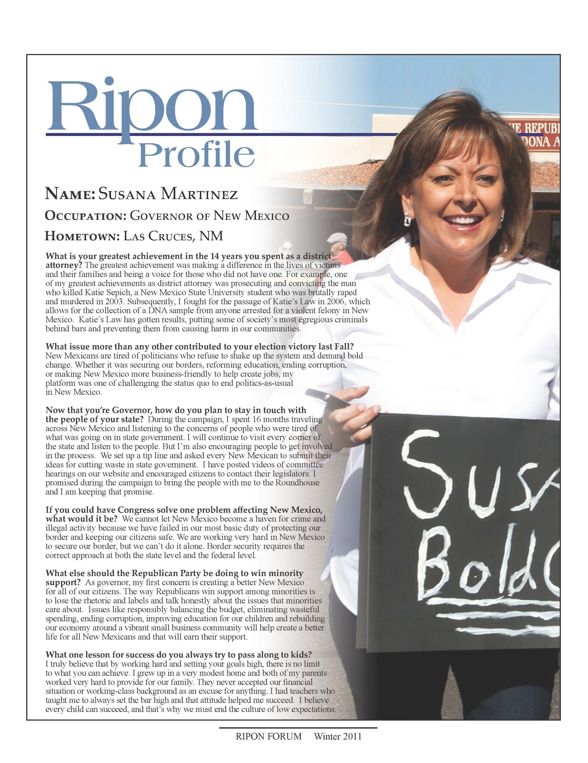 The Ripon Profile of Susana Martinez