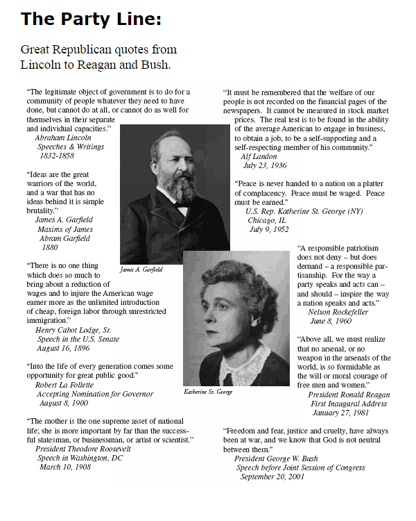 The Party Line: Great Republican Quotes from Lincoln to Reagan and Bush