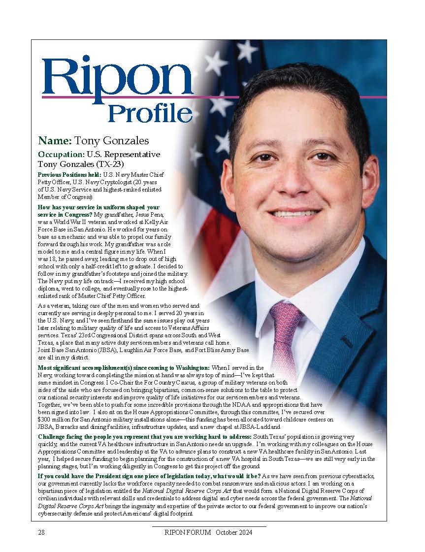 Ripon Profile of Tony Gonzales