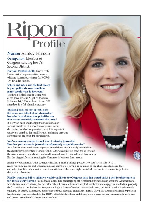 Ripon Profile of Ashley Hinson