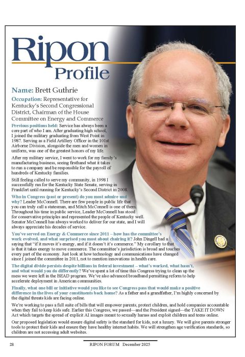 Ripon Profile of Brett Guthrie