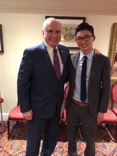 Alex Yom with Notre Dame alum Rep. Mike Kelly (PA)